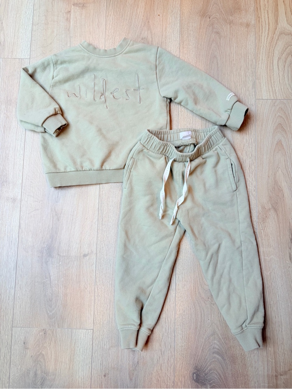 Wildest Olive Green Kids Sweatshirt & Joggers Set